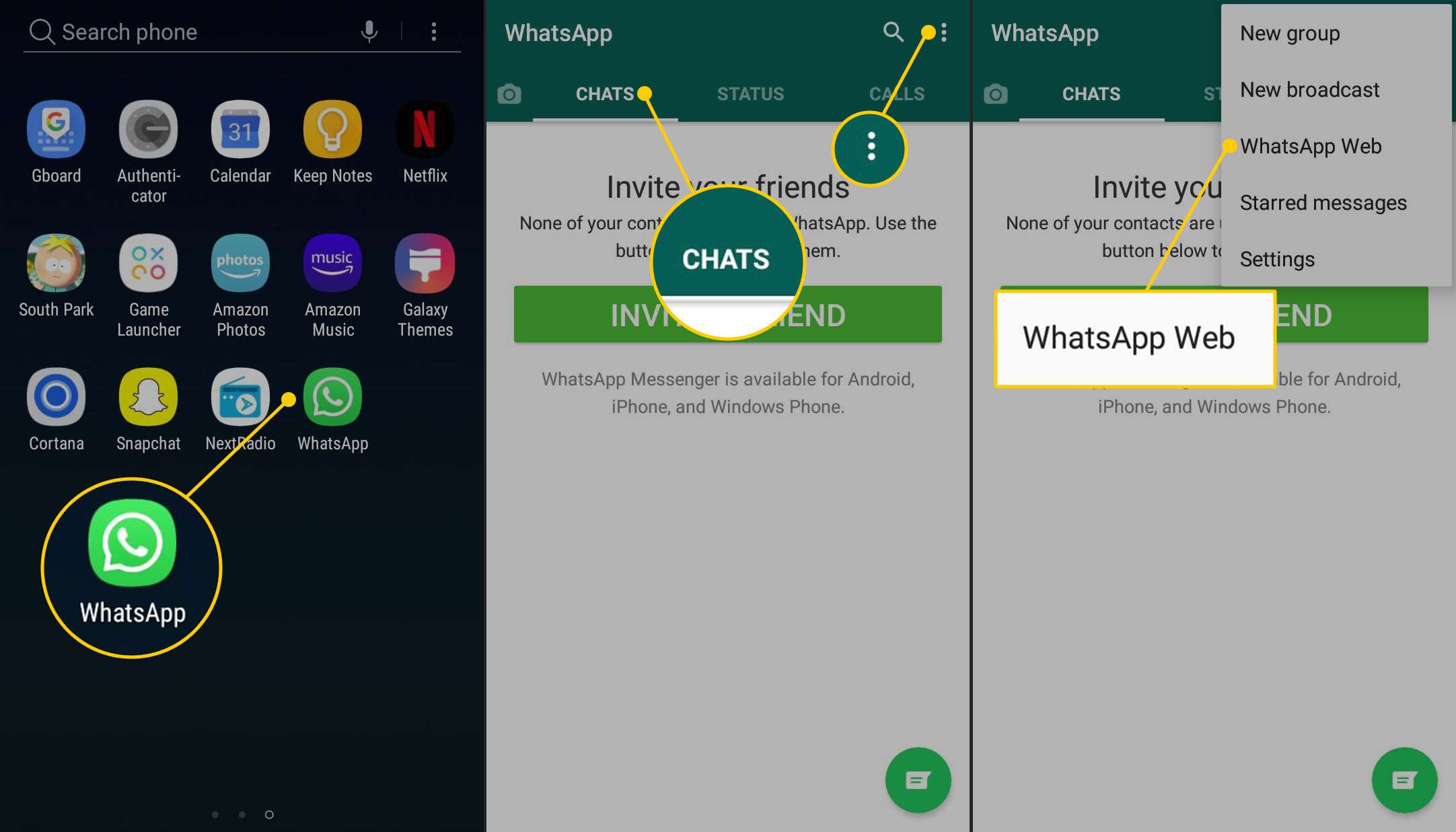 WhatsApp Web στην εφαρμογή WhatsApp σε τηλέφωνο Android
