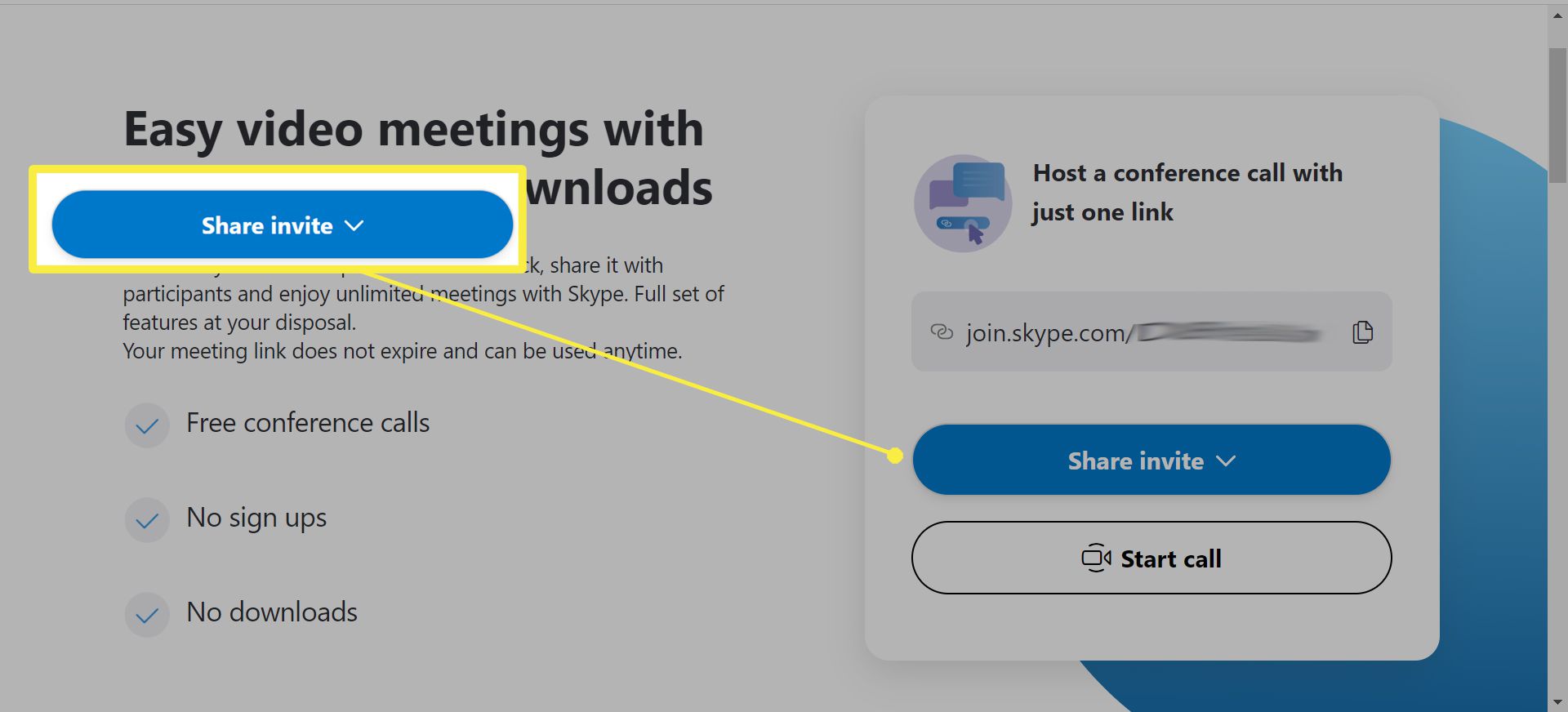 Χρησιμοποιώντας το Skype Meet Now.
