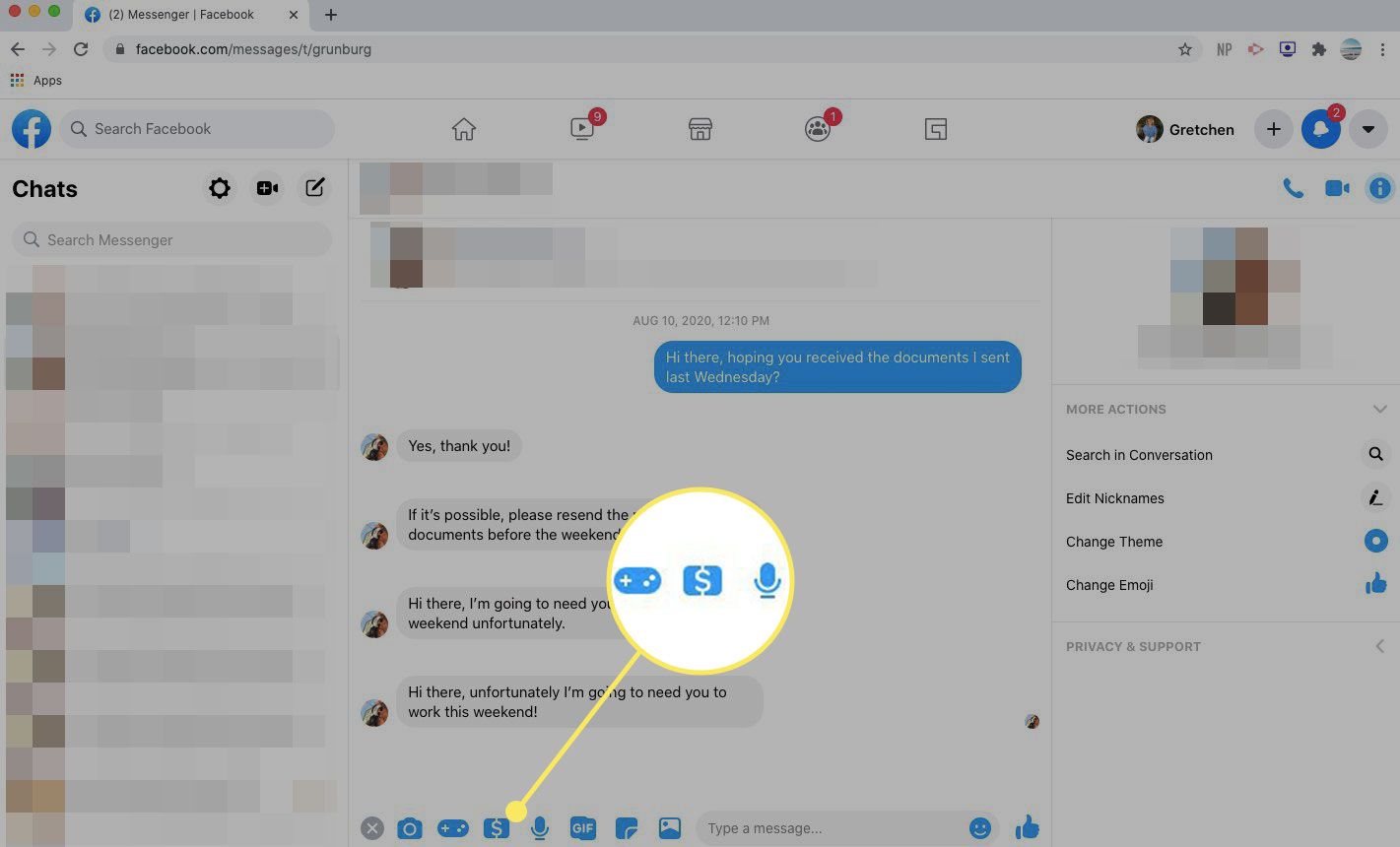 Το σύμβολο του δολαρίου στο Facebook Messenger
