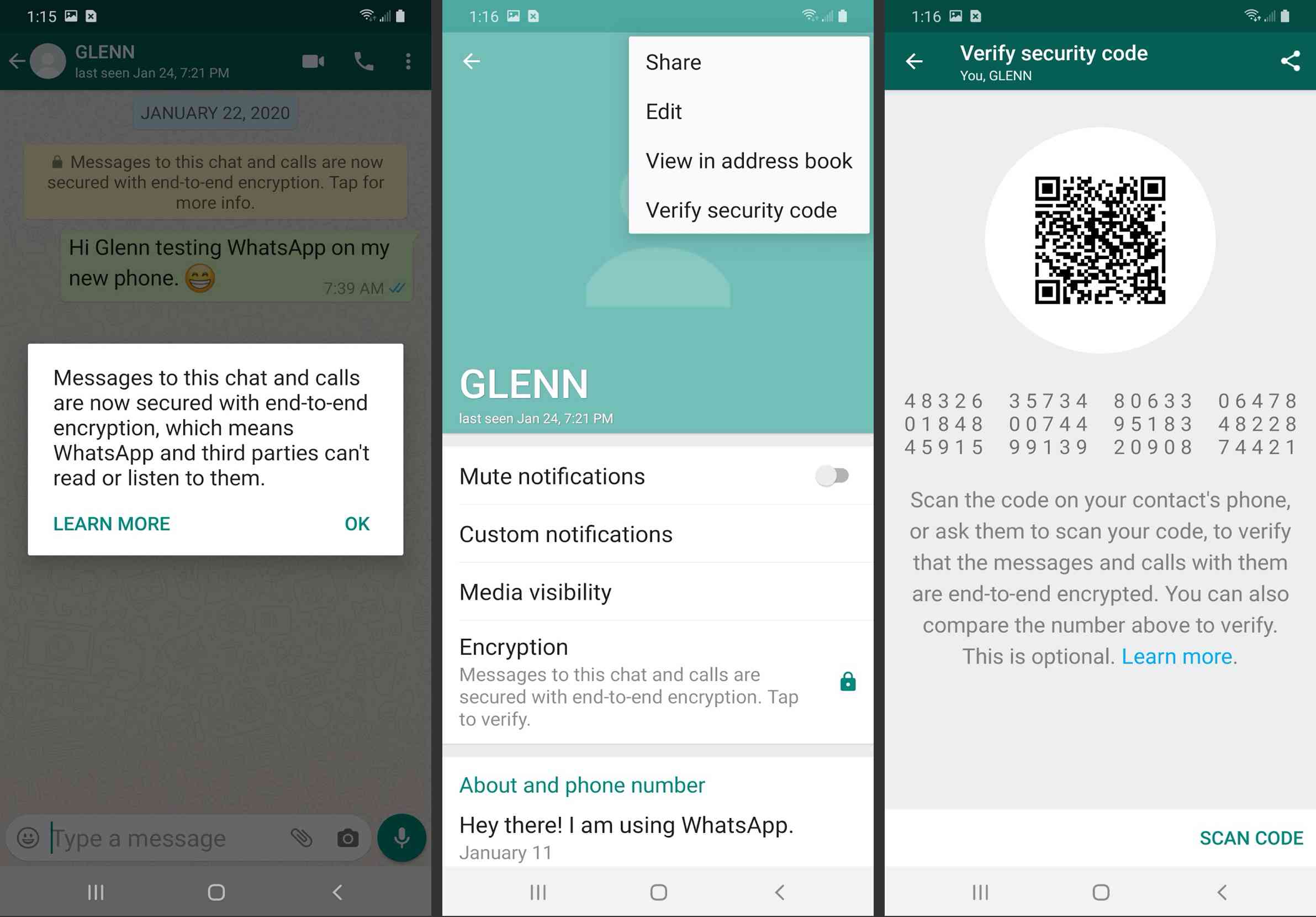 WhatsApp κρυπτογράφηση από άκρο σε άκρο σε Android.