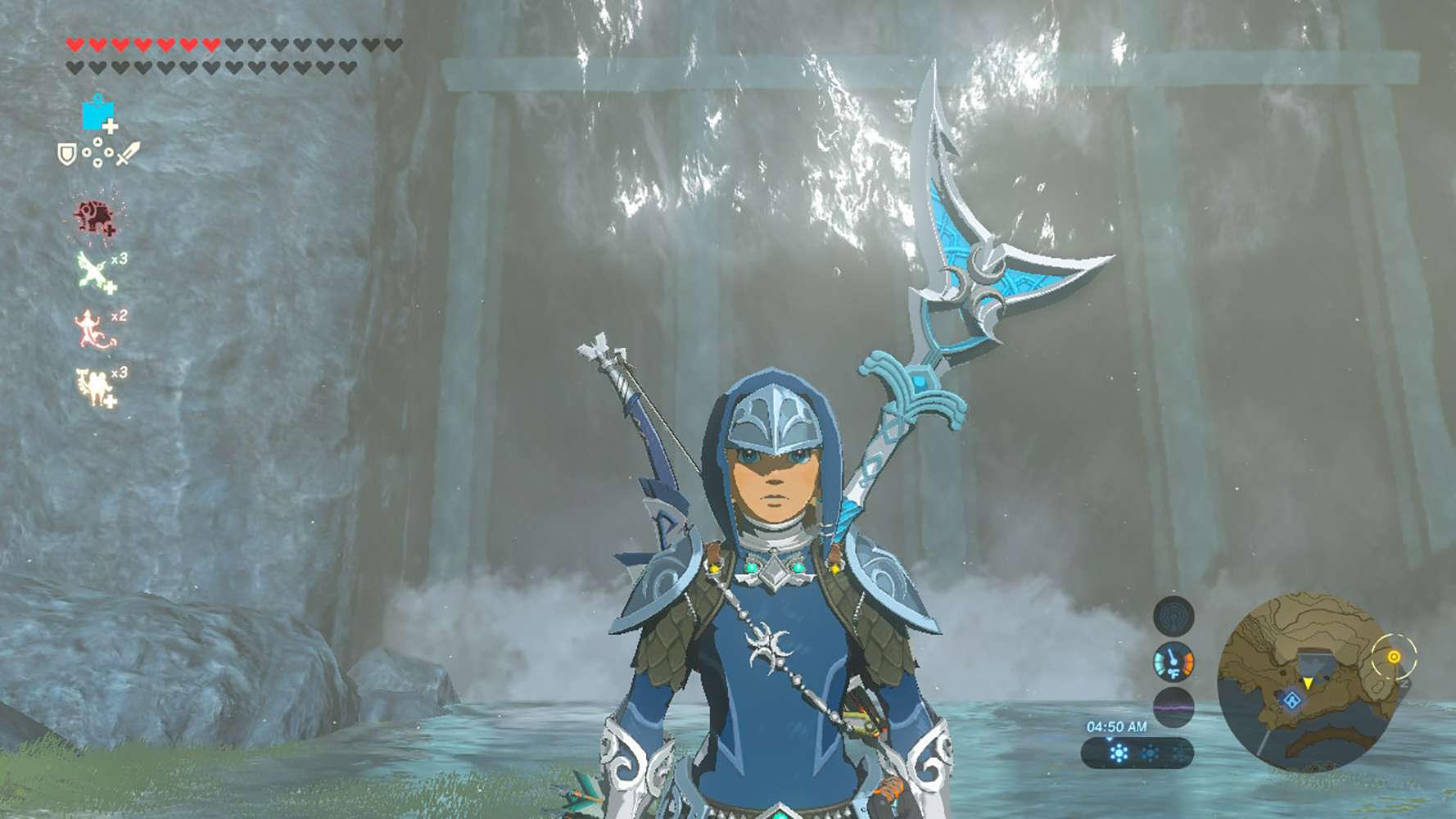 Στιγμιότυπο οθόνης της πανοπλίας της Zora στο Zelda: BOTW