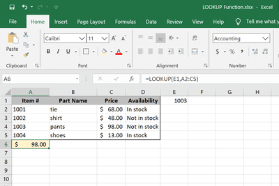 Λειτουργία LOOKUP Παραδείγματα Excel