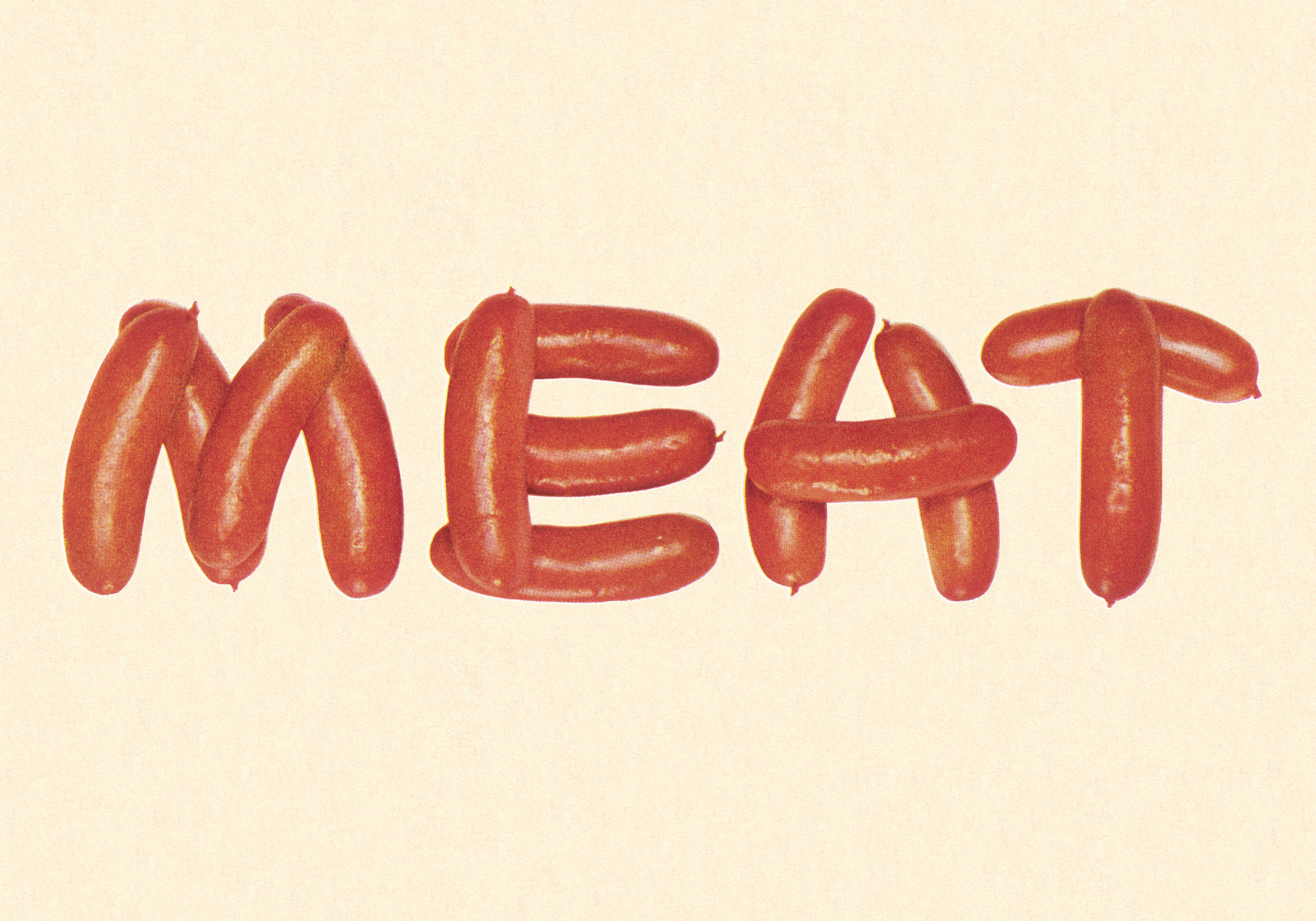Λέξη "Κρέας" από λουκάνικα