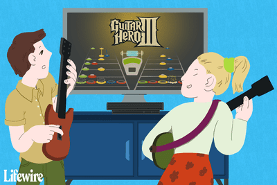 Εικόνα δύο ανθρώπων που παίζουν Guitar Hero III