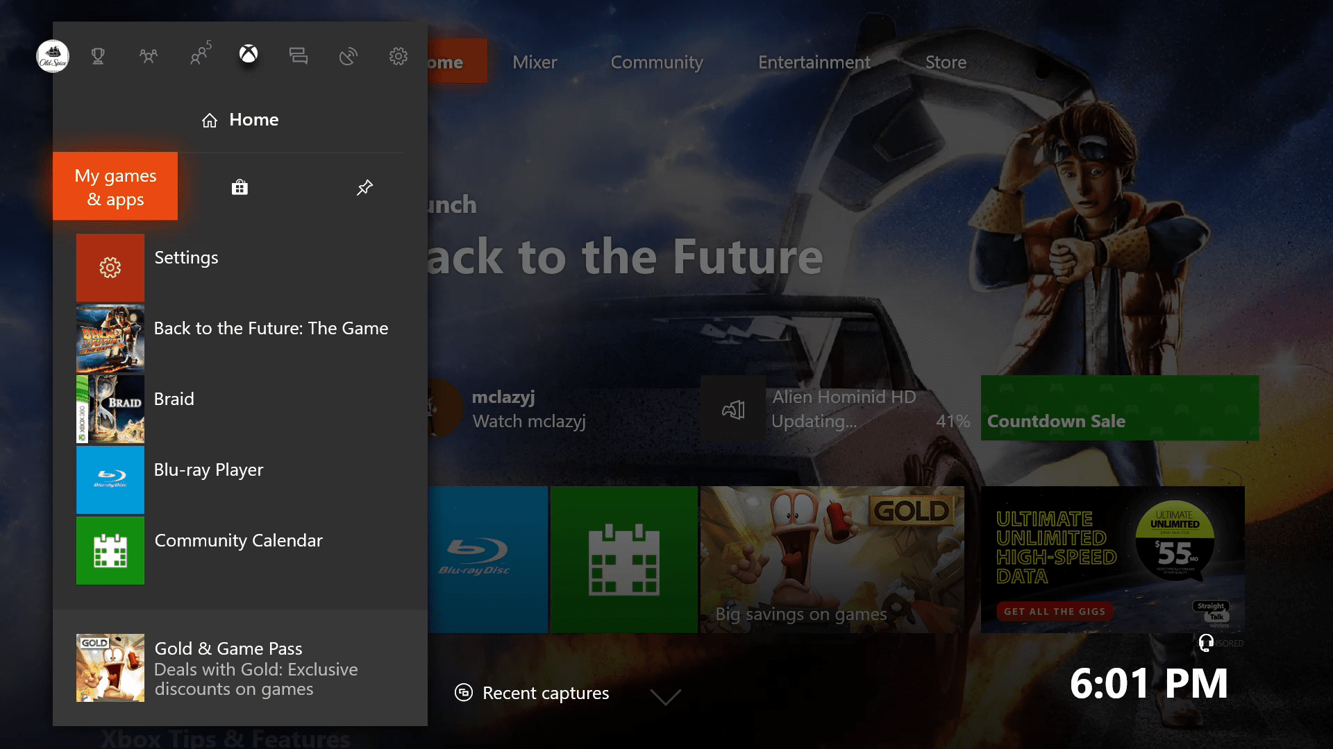 Στην οθόνη Xbox One τα παιχνίδια και οι εφαρμογές μου.