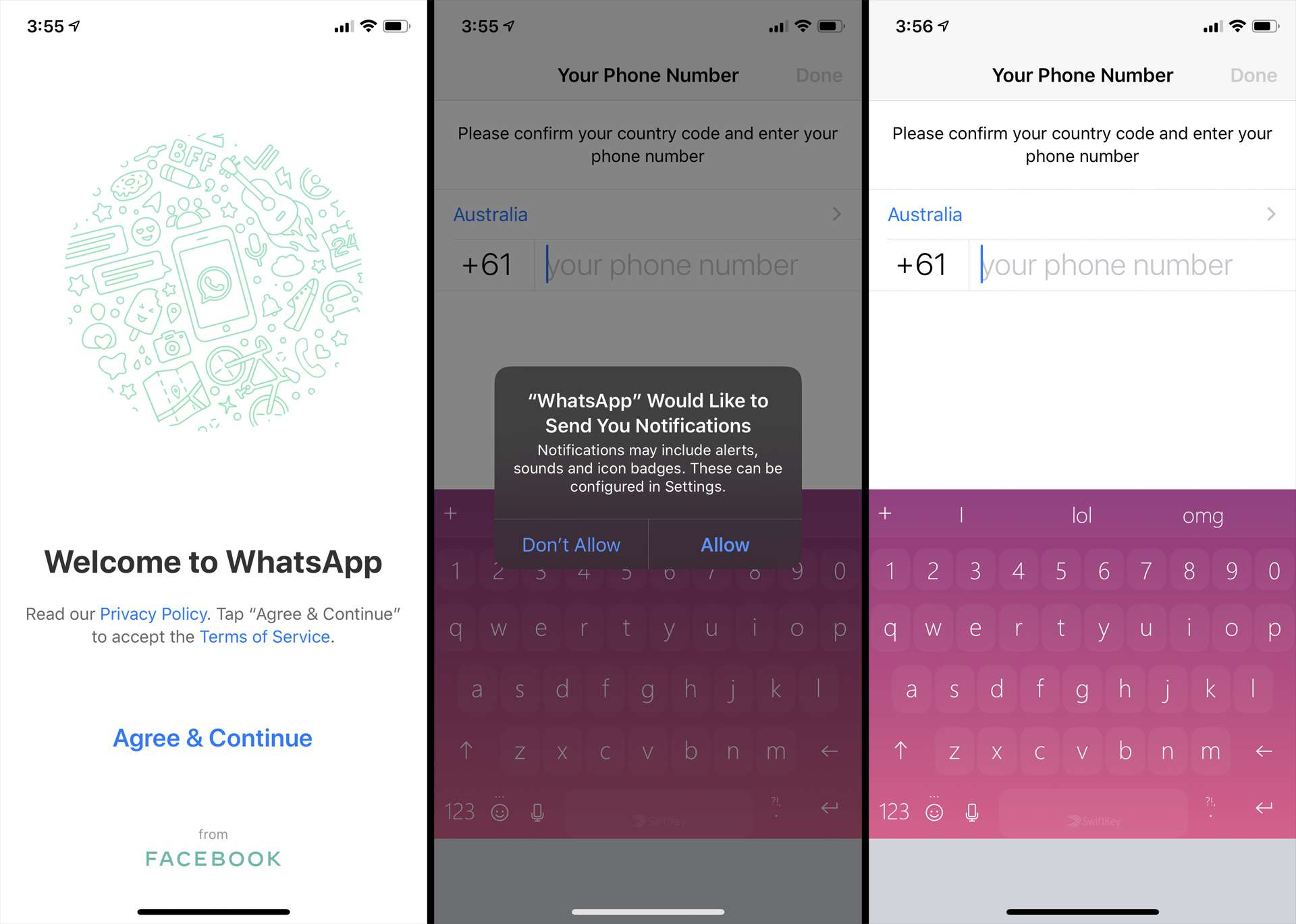 Εφαρμογή WhatsApp στο iPhone.