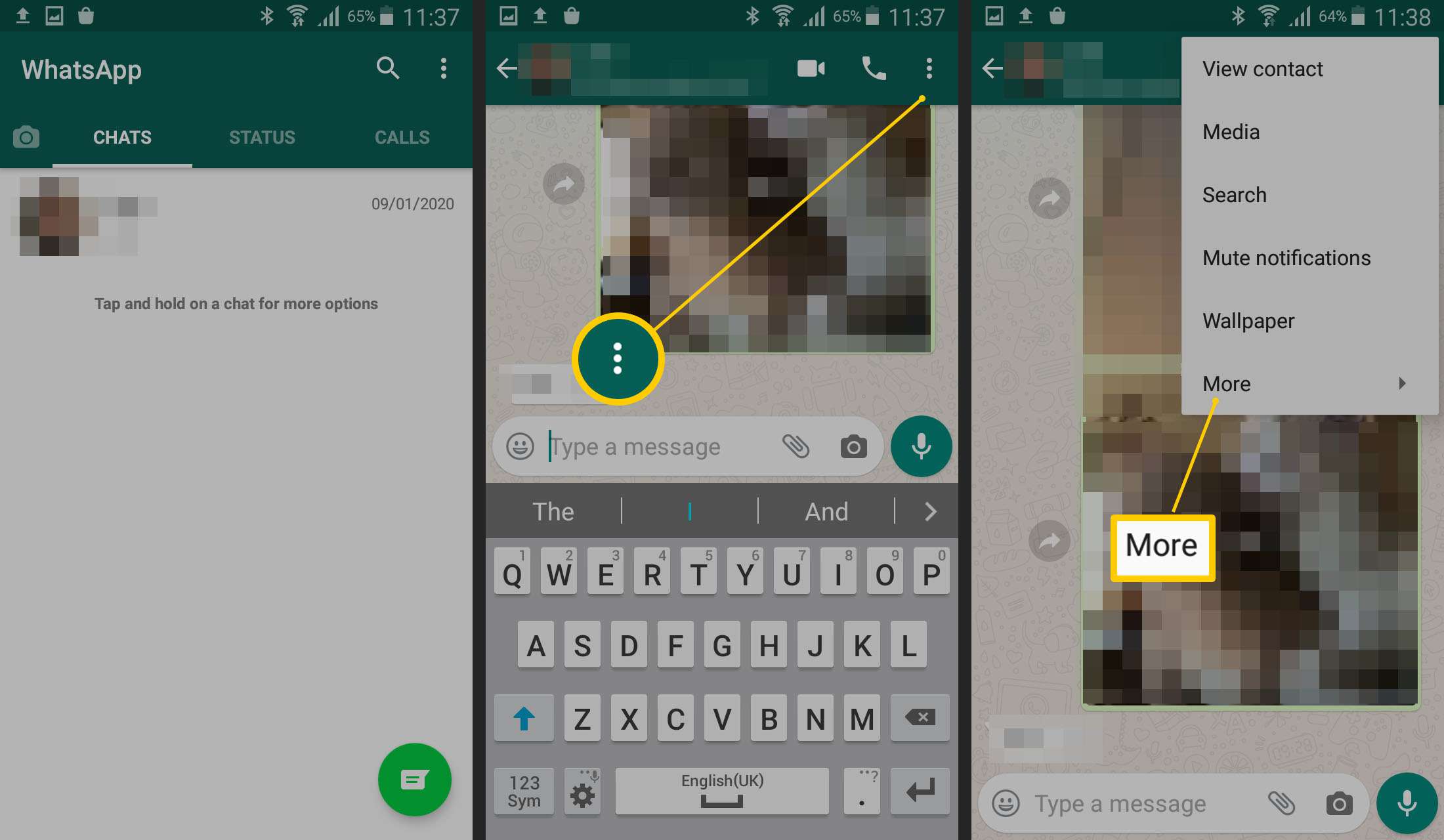 WhatsApp - πού να πατήσετε για να ανοίξετε τις περισσότερες ρυθμίσεις σε ένα παράθυρο συνομιλίας